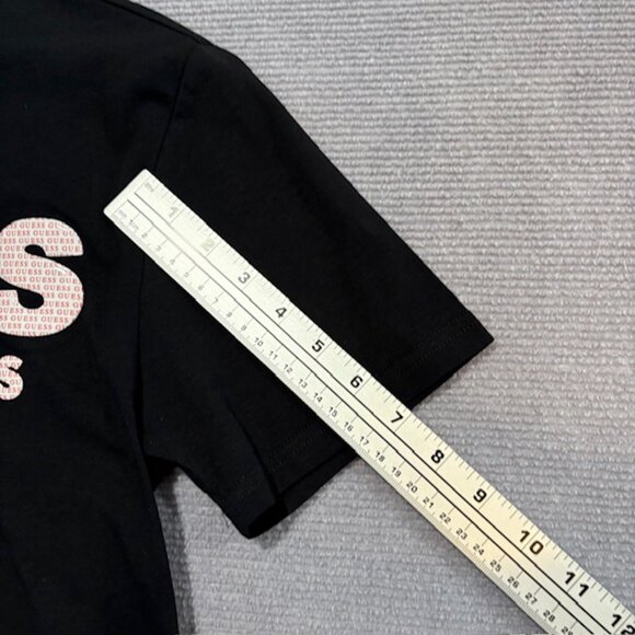 GUESS LOS ANGELES Men’s Short Sleeve T-Shirt Sz: S Black w/Raised Logo Sz S - Picture 5 of 10